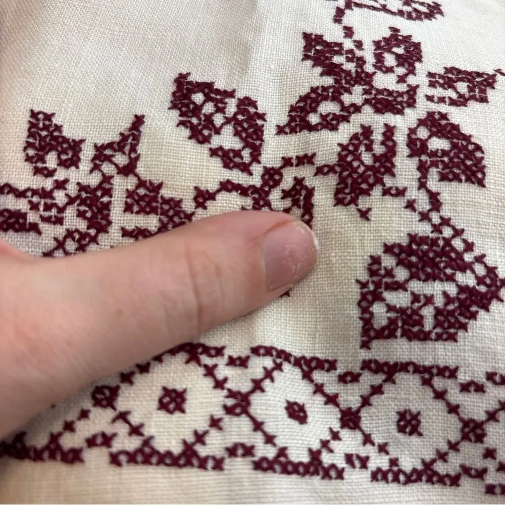 Vintage Hand Embroidered Cream three Table napkins